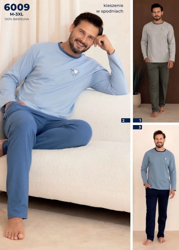 Pyžamo Regina 6009 dlouhé rukávy, velikosti M–3XL, Z26