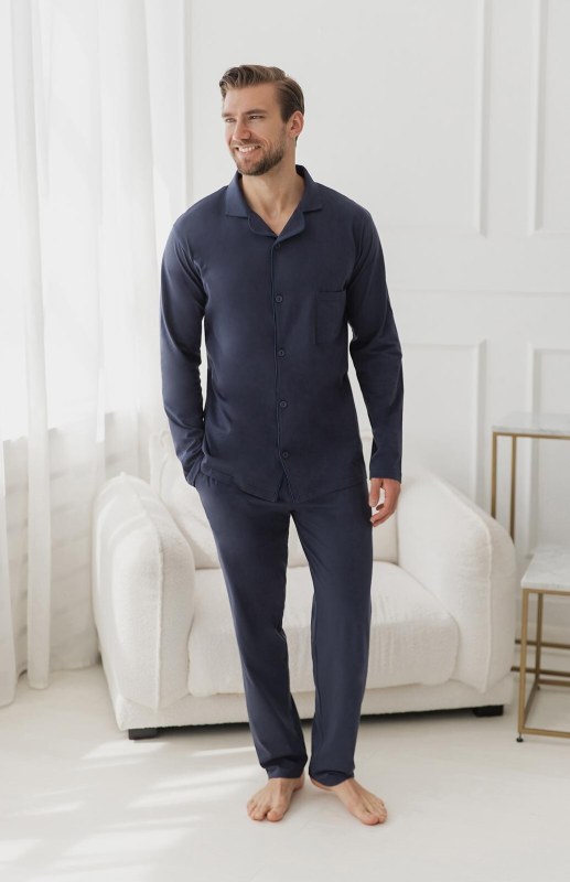 Pyžamo Taro 3616 Arturo, dlouhé rukávy, velikosti M–2XL, Z26, rozepínací