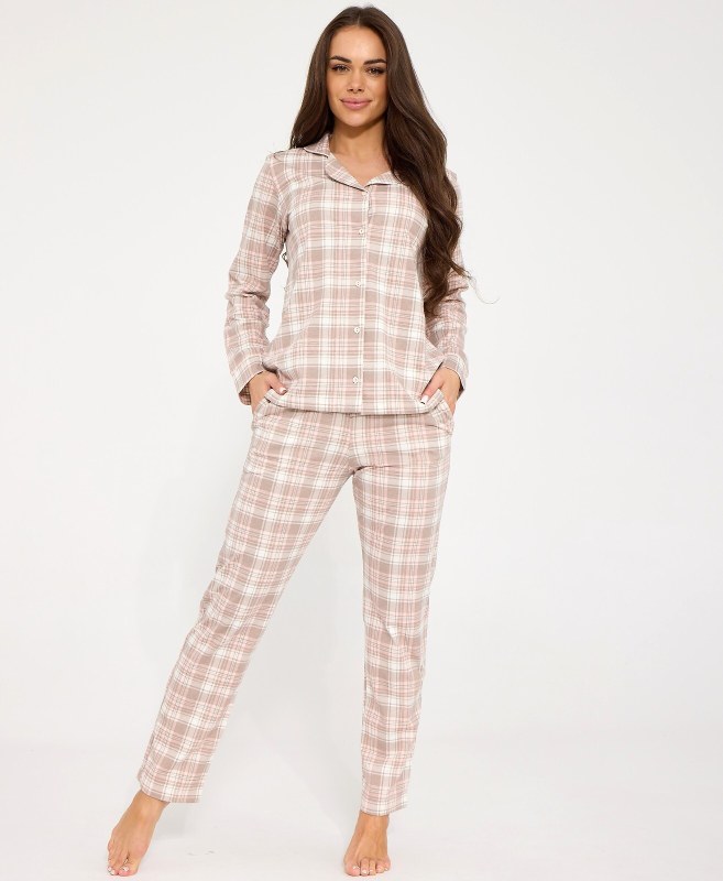 Pyžamo Cornette 482/489 Giorgia, délka rukávů S–2XL, rozepínací