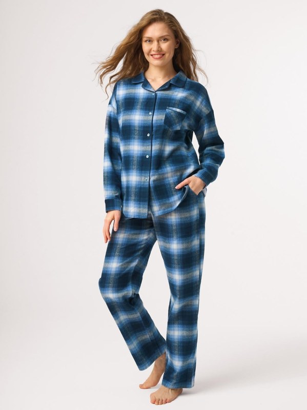 Pyžamo Key LNS 465 B26, dlouhé rukávy, velikost 2XL–3XL, rozepínací - Dámské oblečení pyžama