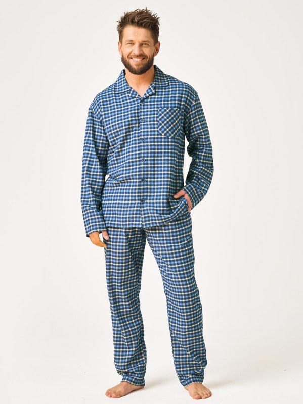 Pyžamo Key MNS 404 B26 dlouhé rukávy, velikosti M–2XL, rozepínací