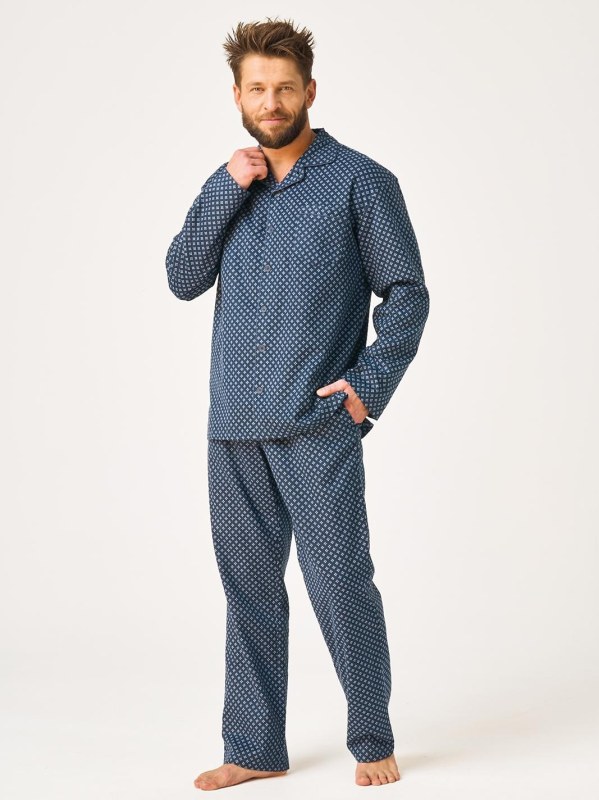 Pyžamo Key MNS 912 B26 dlouhé rukávy, velikosti M–2XL, rozepínací