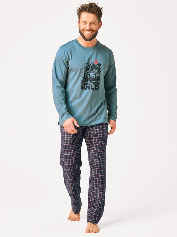 Pyžamo Key MNS 634 dlouhé rukávy, velikosti M–2XL
