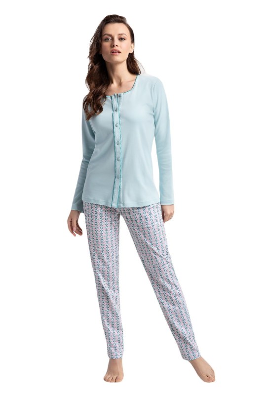 Pyžamo Luna 599 long/r 3XL Z24 dámské rozepínací Pyžamo Luna 599 long/r 3XL Z24 dámské rozepínací - Dámské oblečení pyžama
