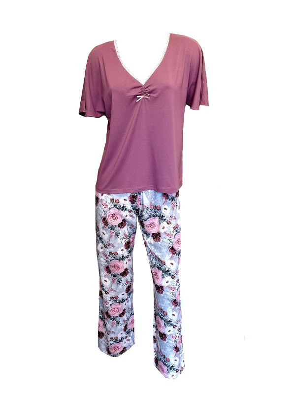 Dámské pyžamo De Lafense 720 Finessa kr/r S-2XL - Dámské oblečení pyžama