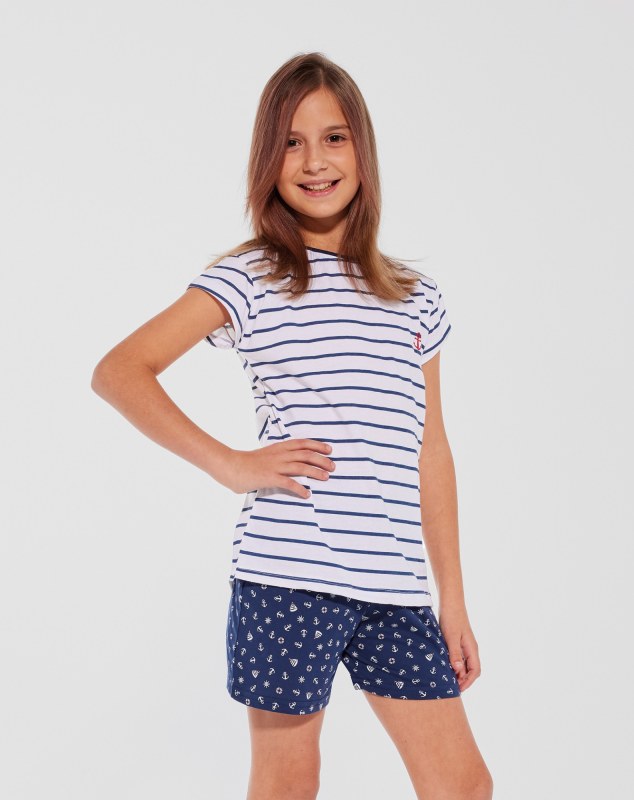 Dívčí pyžamo Cornette Kids Girl 245/103 Marine kr/r 98/128 - pyžama