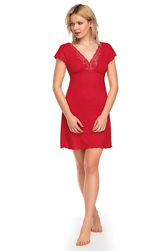 Noční košile Estera red - NIPPLEX - Dámské oblečení pyžama