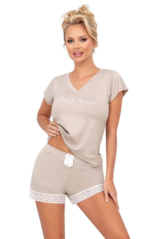 Dámské pyžamo Simply 1/2 beige - Donna - Dámské oblečení pyžama