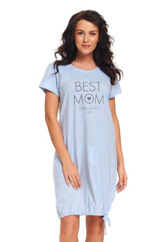 Mateřská noční košile Best mom světle modrá - Dámské oblečení pyžama