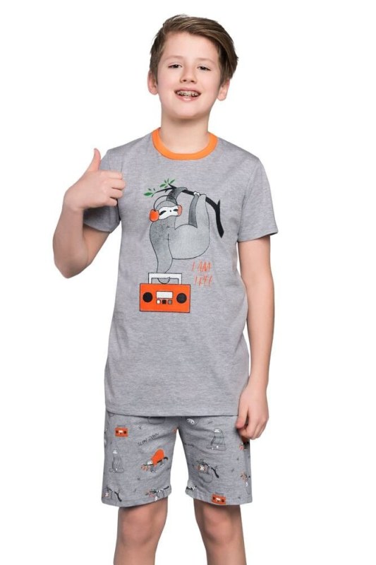 Chlapecké pyžamo Bafi šedé - Dámské oblečení pyžama