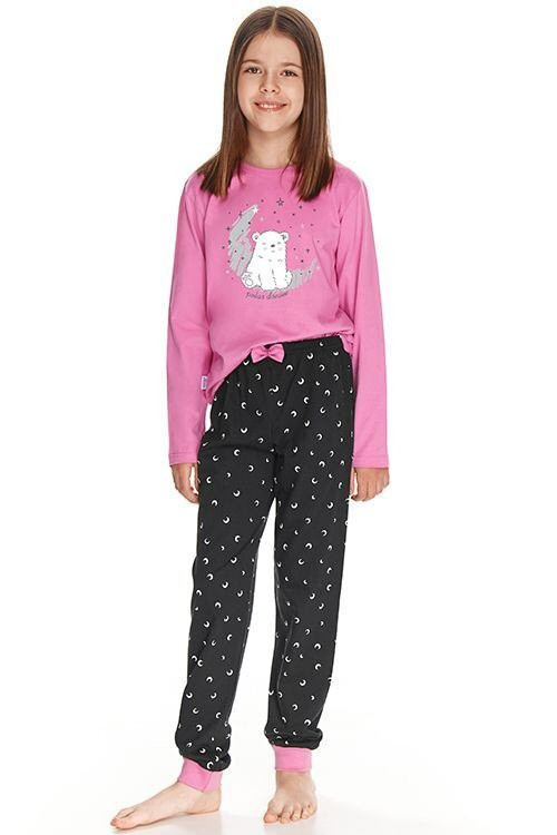 Dívčí pyžamo Suzan růžové s medvědem - Dámské oblečení pyžama