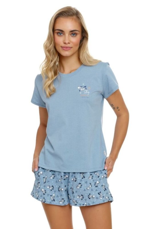 Dámské pyžamo Stay positive světle modré - Dámské oblečení pyžama