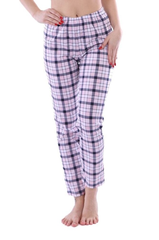 Dámské kalhoty na spaní Magda růžovo-šedé - Dámské oblečení pyžama