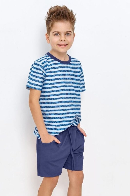 Chlapecké pyžamo Noah modré s pruhy - Dámské oblečení pyžama
