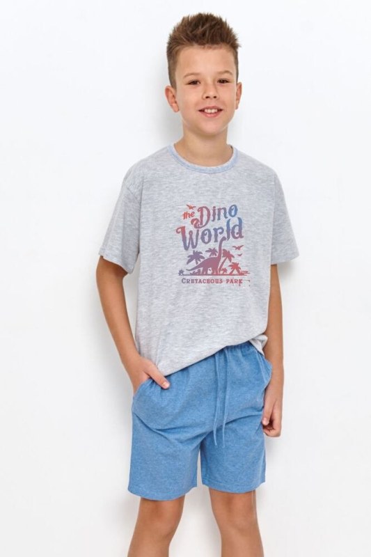 Pyžamo pro starší chlapce Zane šedé s dinosaurem - Dámské oblečení pyžama