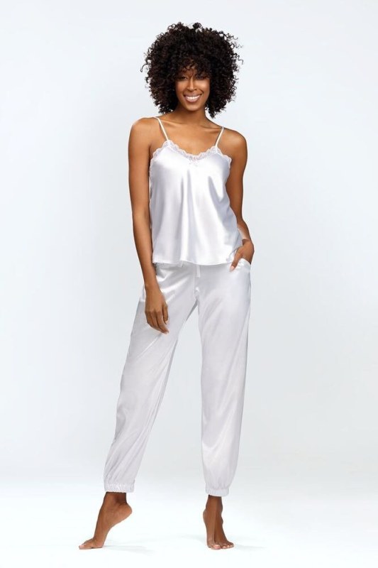 Saténový komplet Day bílý - Dámské oblečení pyžama