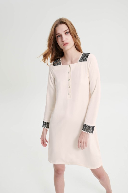 Vamp - Noční košile s knoflíkovou légou 19365 - Vamp - Dámské oblečení pyžama