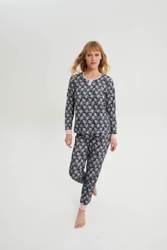 Vamp - Pyžamo s dlouhými rukávy 19465 - Vamp - Dámské oblečení pyžama