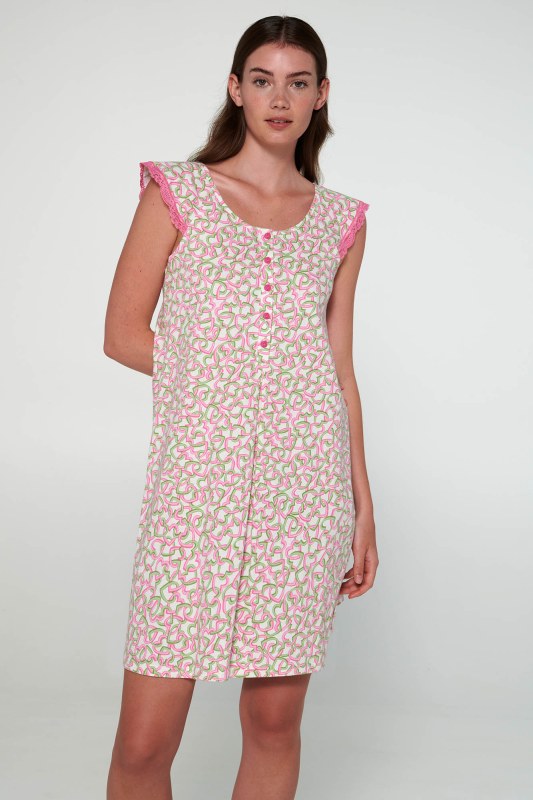 Vamp - Noční košile s knoflíkovou légou 20250 - Vamp - Dámské oblečení pyžama