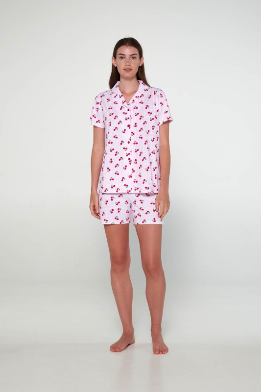 Vamp - Pyžamo s potiskem a knoflíky 20317 - Vamp - Dámské oblečení pyžama
