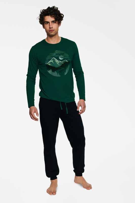 Pyžamo Birch 40024-77X Tmavě zelená-černá - Henderson - Dámské oblečení pyžama