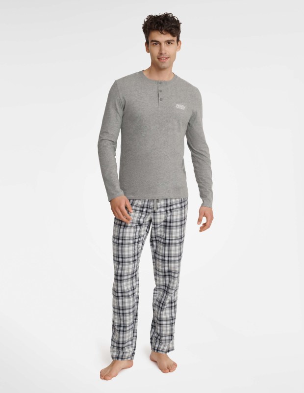 Pyžamo Usher 40946-90X Grey melange - Henderson - Dámské oblečení pyžama