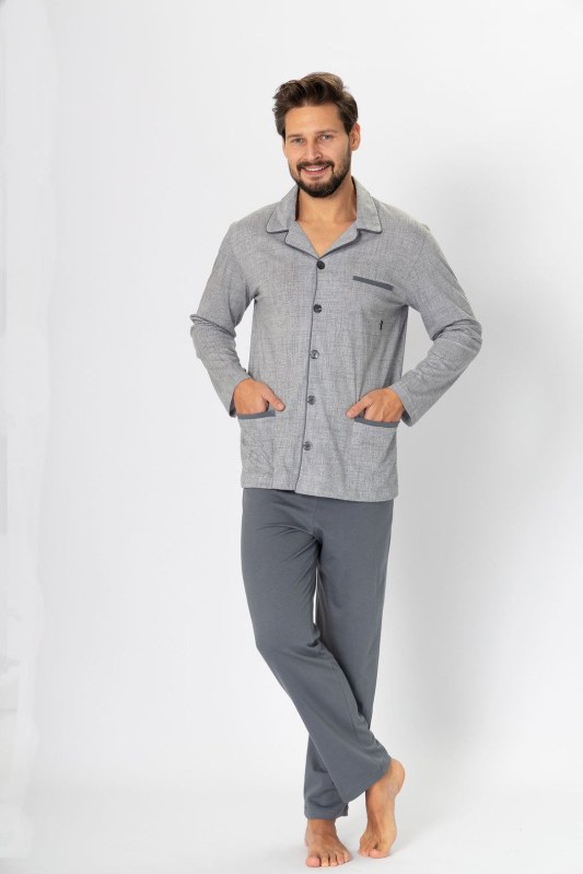 Pyžamo Ambroży 196 Grey Melange - M-Max Pyžamo Ambroży 196 Grey Melange - M-Max - Dámské oblečení pyžama