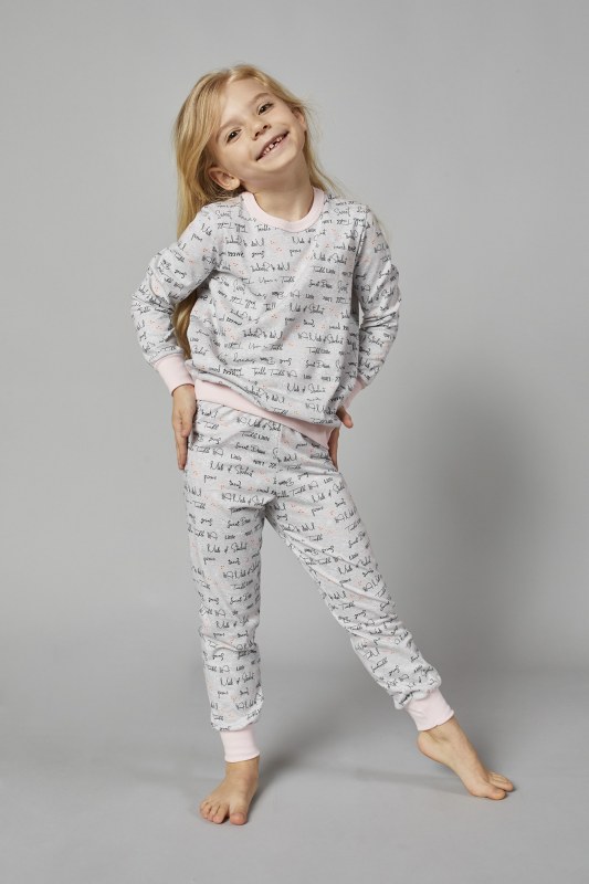 Dívčí pyžamo Olga, dlouhý rukáv, dlouhé kalhoty - potisk - Dámské oblečení pyžama
