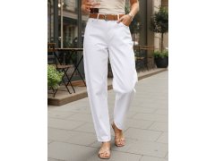 Dámské džíny s&nbsp;páskem UY2930 bílé - FashionStreet