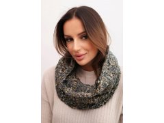 Komin dámský vlněný měkký zimní KN25 jeansový+khaki