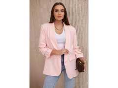 Sako s klopami elegantní pudrově růžov - Kesi