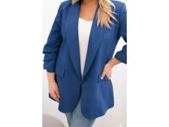Dámská elegantní plus size sako tmavě mořská