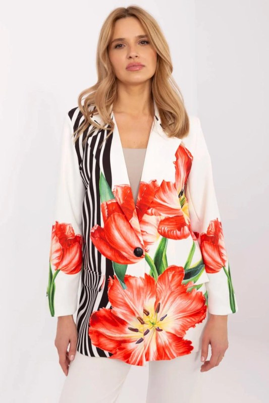 Sako s květinovým vzorem model 209830 Italy Moda