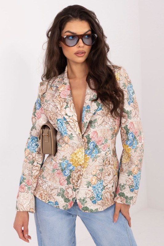 Sako s květinovým vzorem model 225998 Italy Moda
