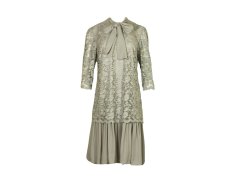 Dámské krajkované šaty s vázačkou a volánem - 0220M18 Glam