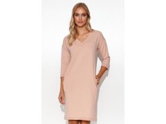 Denní teplákové šaty M779 béžové - Makadamia
