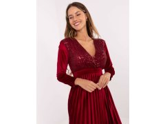 Dámské společenské šaty IT SK 16919.04P bordó - FPrice
