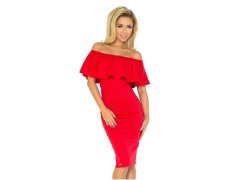 Červené šaty s volánkem model 4977157