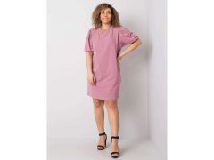 Špinavě růžové plus size šaty z bavlny (RV-SK-6319.65)