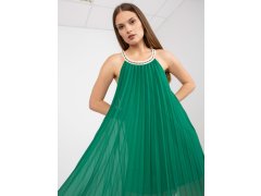 Tmavě zelené vzdušné šaty jedné velikosti s mini délkou