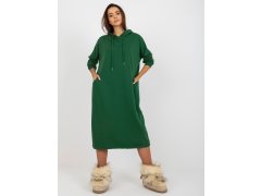 Tmavě zelené midi sportovní basic oversize šaty