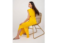 Tmavě žluté letní úpletové šaty