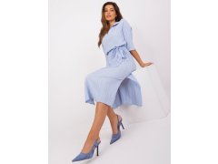Světle modré viskózové ležérní šaty