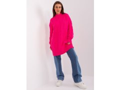 Fluo růžové pletené šaty s copánky