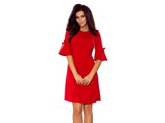 Trapézové šaty s rozšířenými rukávy Numoco NEVA - červené