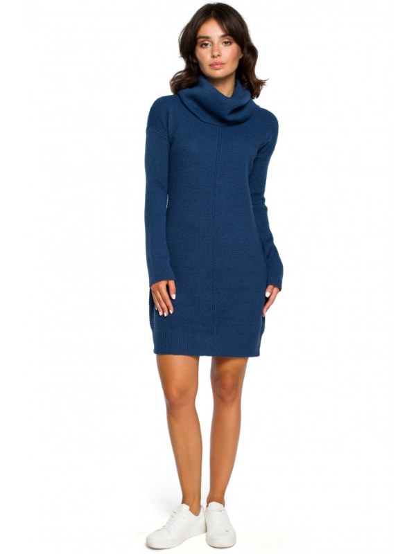 Dámské svetrové šaty BK010 tm. modrá - Bewear - Dámské oblečení šaty