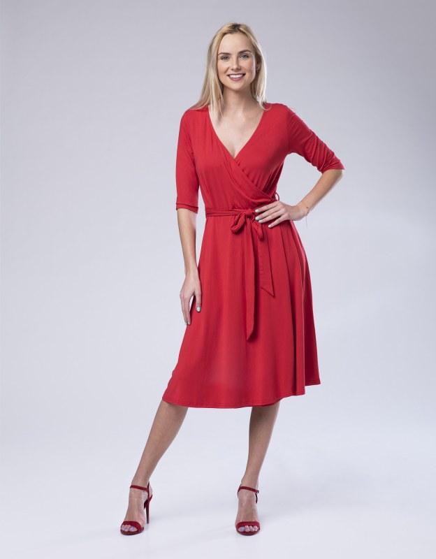 Dámské šaty Look 20 Leyla červená - Made With Love - Dámské oblečení šaty