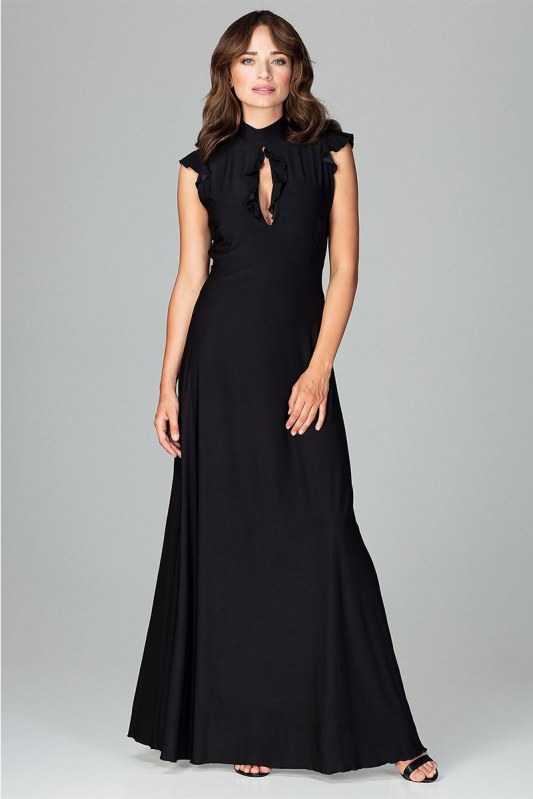 Dámské šaty K486 černé - Lenitif - Dámské oblečení šaty