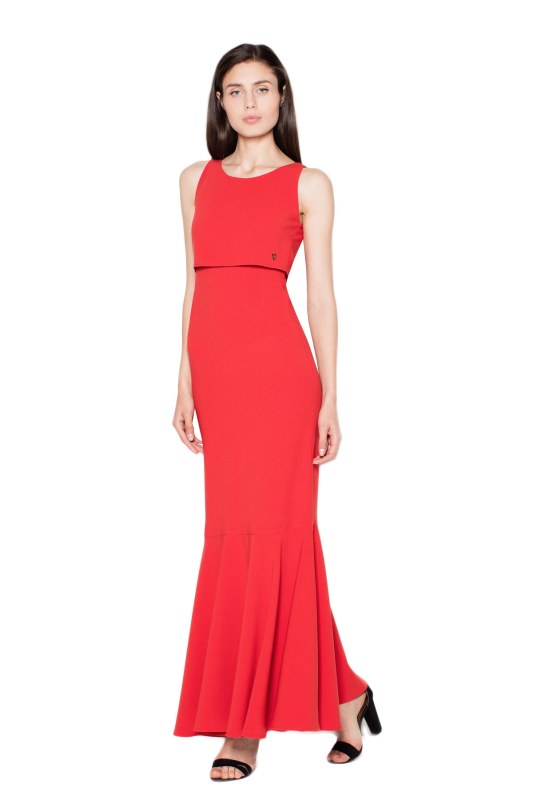 Šaty dlouhé VT090 červené - Venaton - Dámské oblečení šaty