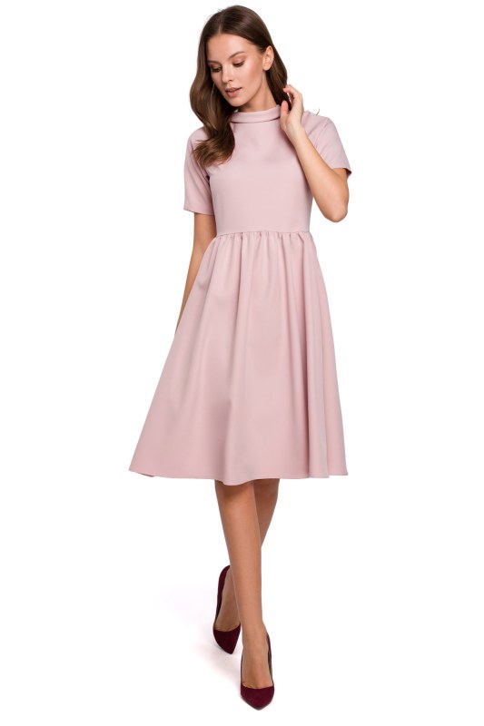 Dámské šaty K028 pudr růžová - Makover - Dámské oblečení šaty